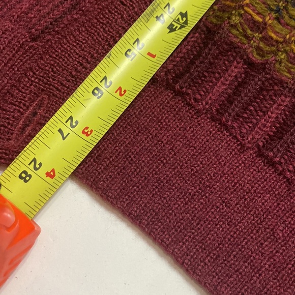Vintage Past times 100% Wool Burgundy Cardigan Sweater Size XL - Picture 9 of 13